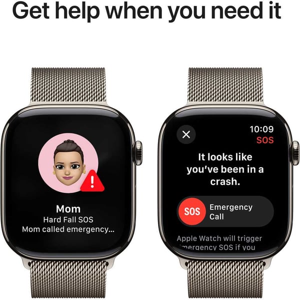 Apple Watch Series 10 GPS + Cellular 46mm Natural Titanium Case with Natural Milanese Loop – S/M - Image 5